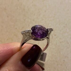 Peora Sterling Silver Topaz CZ Ring 💜